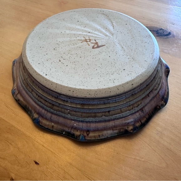 Handcrafted Blue and Brown Pottery Pie Pan or Bowl - Picture 6 of 10